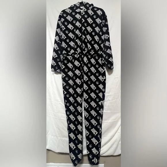NEW Y2K Juicy Couture Velour Logo Jumpsuit Onesie Cozy Warm Loungewear Casual - Picture 2 of 10